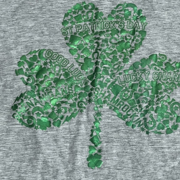 Gray and Green Kids Clover T-Shirt - Picture 2 of 4